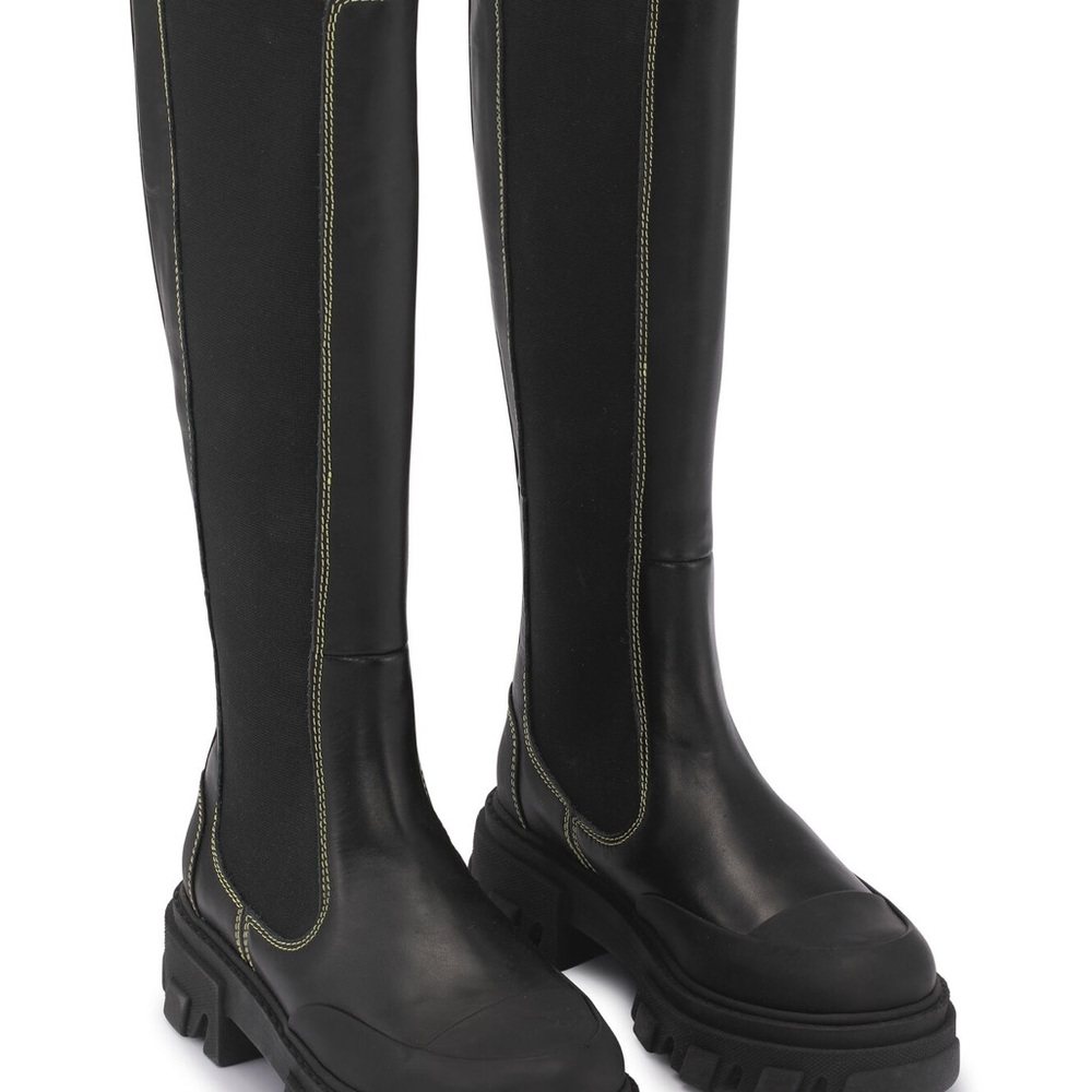 Black Ganni Knee-High Women's Boots